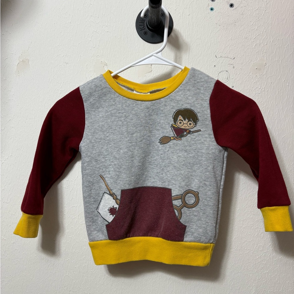 Harry Potter Kids Grey and Maroon Long Sleeve Sweatshirt